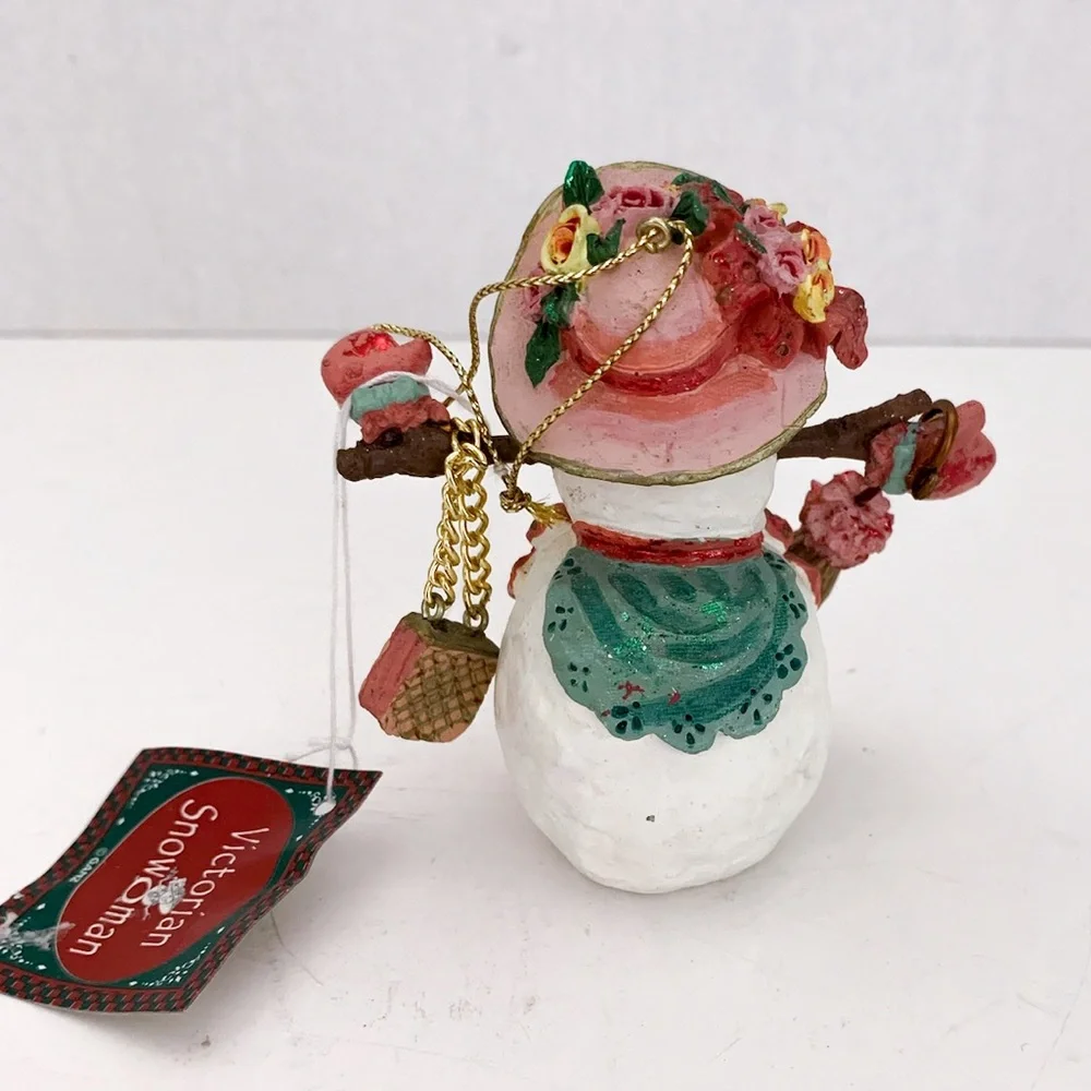 NWT Stylish Snowman Ornament Vintage Cottagecore Charming Holiday Decor Gift